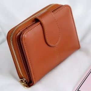 🆕️ Ladie's zipper snap wallet camel cognac brown